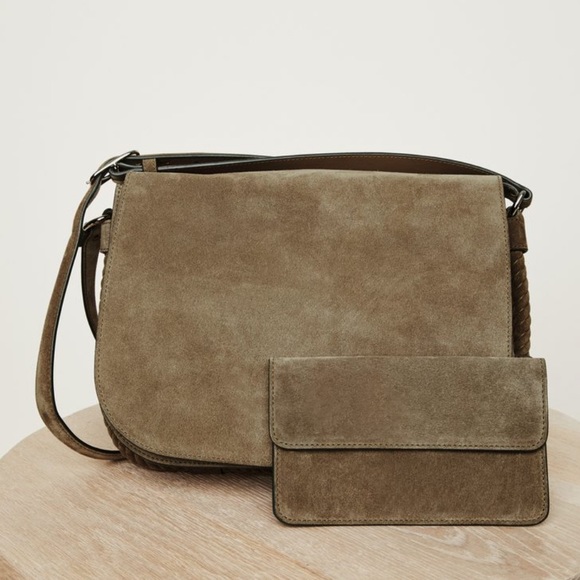 Jenni Kayne Handbags - Jenni Kayne Large Suede Saddle Bag Laurel